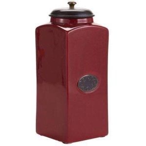Large Pier 1 Red Rustic Canister.